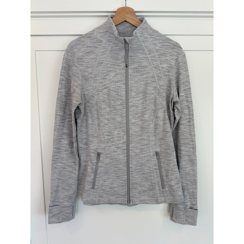 Lululemon Define Jacket Grey Space Dye Heathered Zip Up Size 12